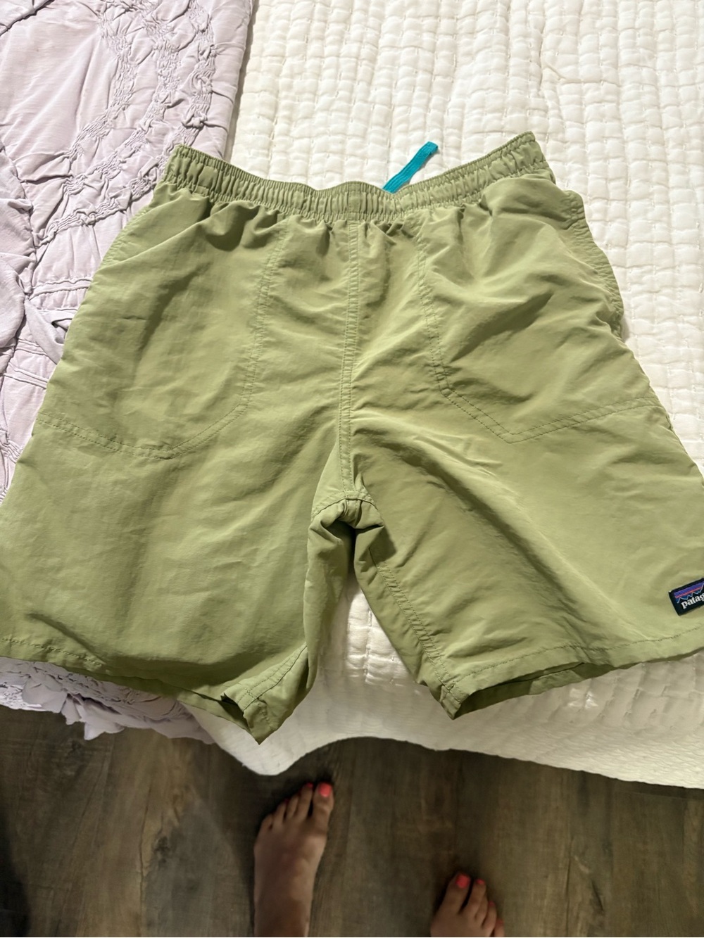 Patagonia Kids Olive Green Swim Trunks